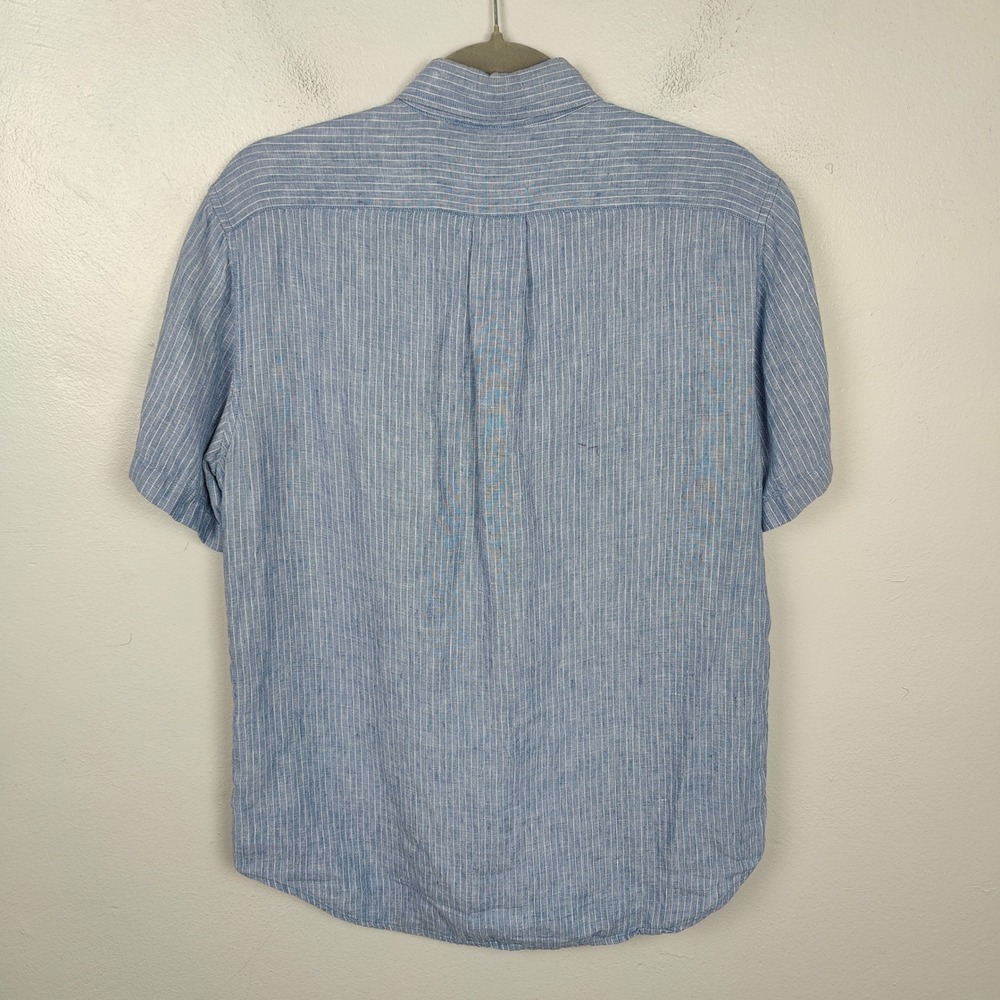 J.Crew Baird McNutt Irish Linen Button Down Shirt Mens‎ Small Pinstripe Blue - Picture 5 of 10